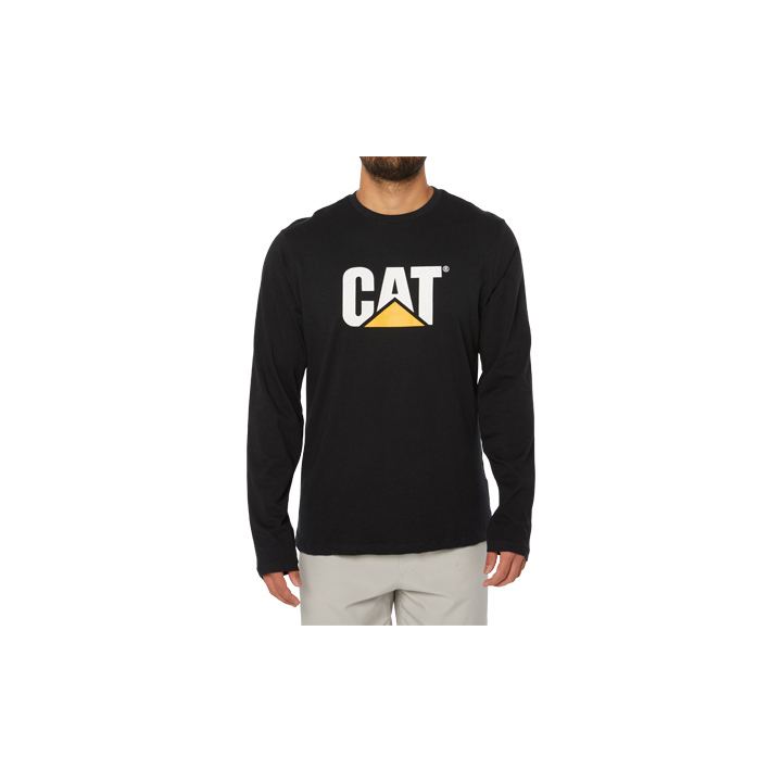 Caterpillar Men's Original Fit Ls Logo T-Shirts Black CAT-60972